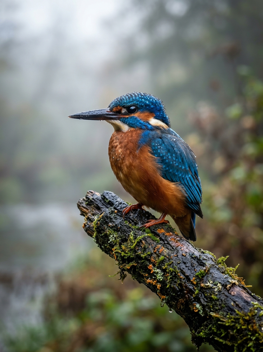 Common Kingfisher plumage macro